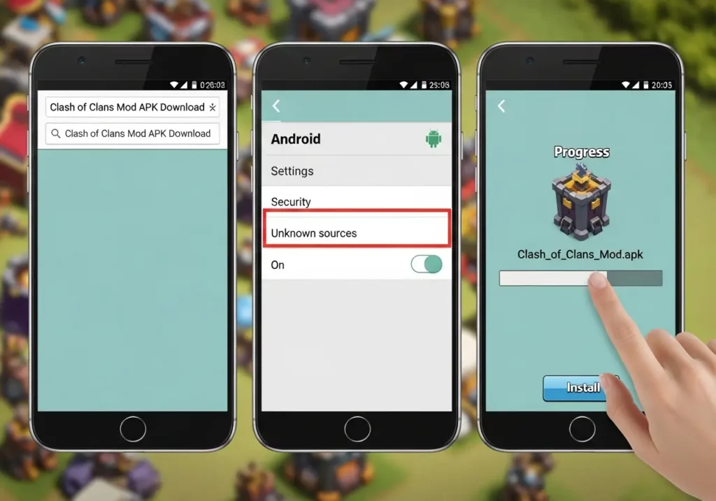 Clash of Clans Mod Apk installation guide_result